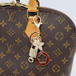 Louis Vuitton Gold Padlock Key 🔒 Authentic LV Charm + Unbranded Clover Keychain